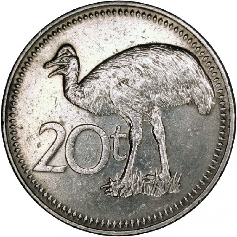 Папуа-Нова Гвінея 20 тойя, 1975-2020 Папуа-Нова Гвінея 20 тойя, 1975-2020