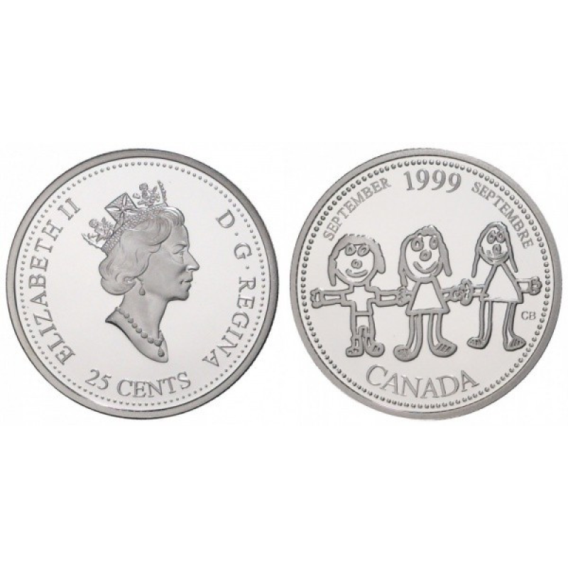 25 центів 1999 - Вересень 1999, Світ очима дітей, Канада 25 центів 1999 - Вересень 1999, Світ очима дітей, Канада