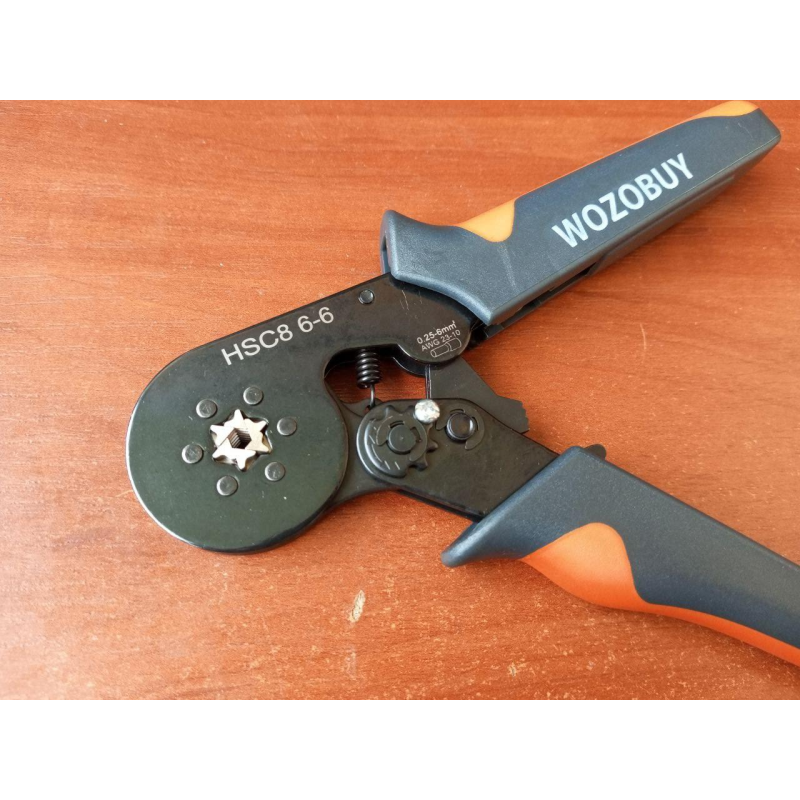 WOZOBUY Кримпер HSC8 6-6А, 23-10AWG, кліщі для обтискання трубчастих наконечників 0.25 - 6 мм2 WOZOBUY Кримпер HSC8 6-6А, 23-10AWG, кліщі для обтискання трубчастих наконечників 0.25 - 6 мм2