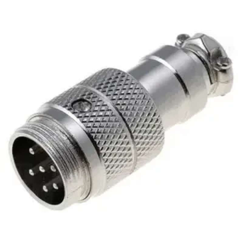Роз“єм MIC 346, (штекер), під кабель, 6pin, діам.-16мм Роз“єм MIC 346, (штекер), під кабель, 6pin, діам.-16мм