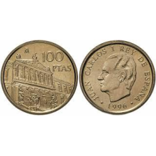 Іспанія 100 песет 1996. Національна бібліотека. Король Хуан Поттер.