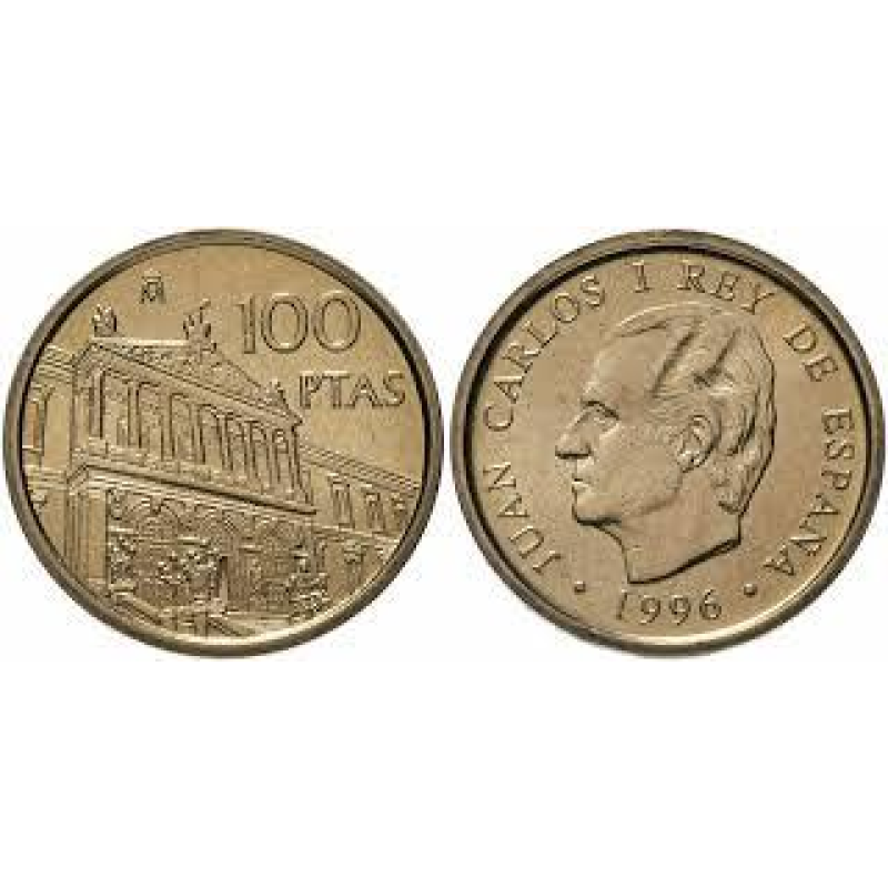 Іспанія 100 песет 1996. Національна бібліотека. Король Хуан Поттер.