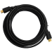 Шнур HDMI (штекер - штекер) v.1.4, діам.-6мм, “позолочений“, 5м, чорний