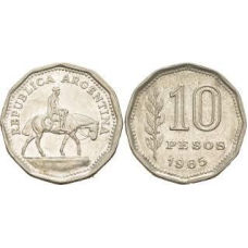10 песо (pesos) 1965 року gen (АМ)
