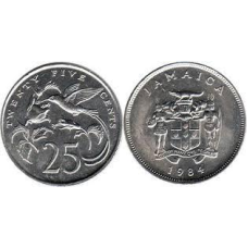 Монета 25 центів. 1984 рік, Ямайка.