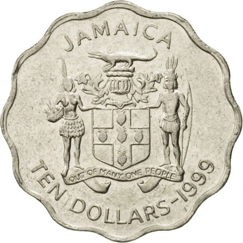 Ямайка 10 доларів, 1999 - 2005 Ямайка 10 доларів, 1999 - 2005