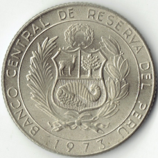 Монета 5 солей. 1972-1975, Перу.