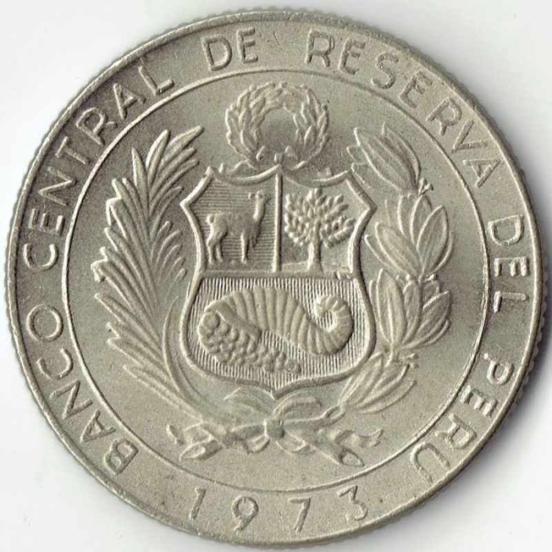 Монета 5 солей. 1972-1975, Перу. Монета 5 солей. 1972-1975, Перу.