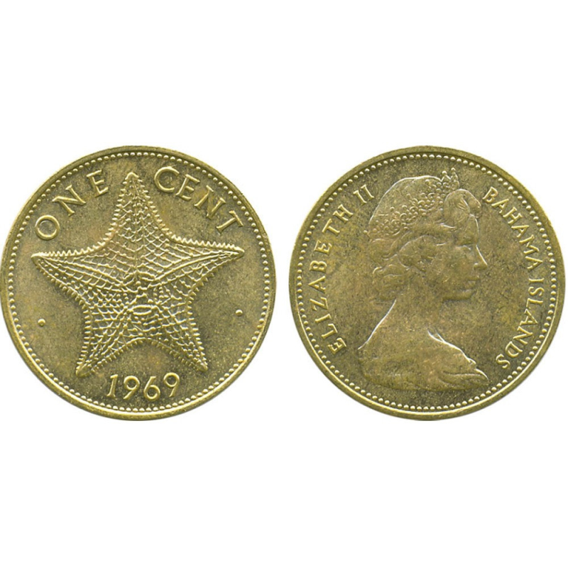 1 цент 1966-69 Багамские Острова 1 цент 1966-69 Багамские Острова