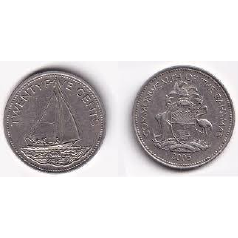 25 центов 1974-2005 Багамские Острова