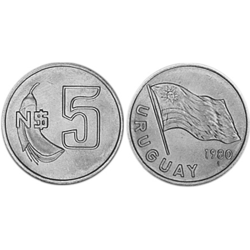 5 нових песо 1980-81 Уругвай
