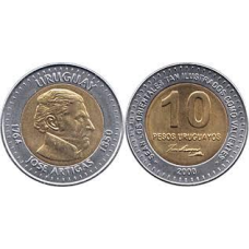 10 песо 2000, Уругвай