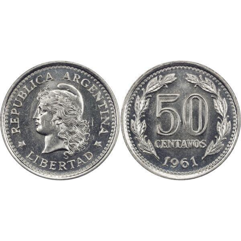 50 Centavos - Аргентина 1957-1961 50 Centavos - Аргентина 1957-1961