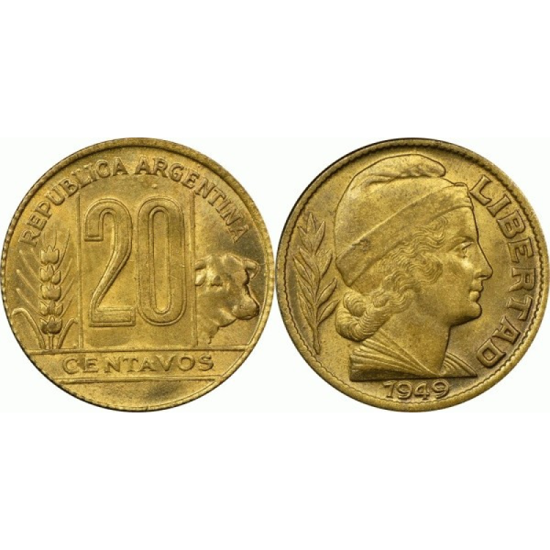 20 сентаво 1942-1950, Аргентина 20 сентаво 1942-1950, Аргентина