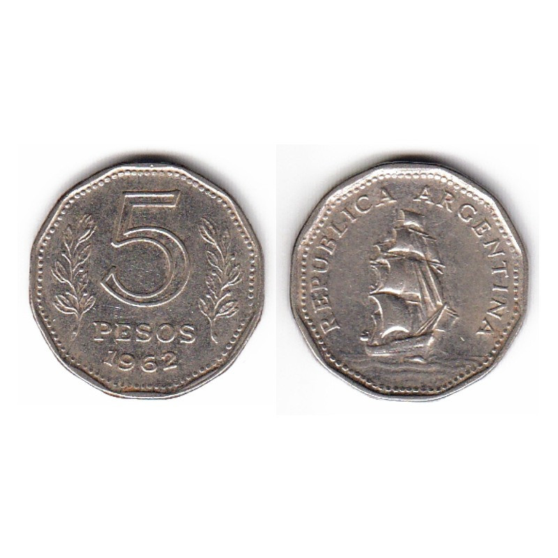 5 песо 1962-1968 Аргентина 5 песо 1962-1968 Аргентина
