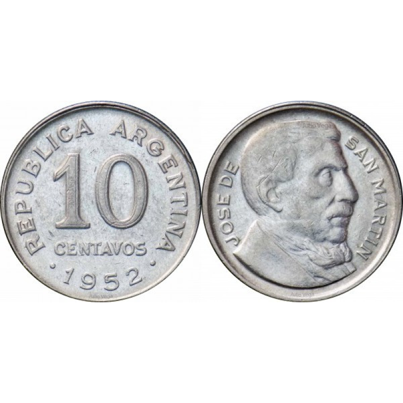 10 сентаво 1951-1956, Аргентина 10 сентаво 1951-1956, Аргентина