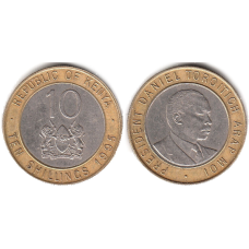 10 шиллингов 1994-1997, Кения