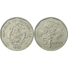 Seychelles Сейшельські О Сейшели — 5 Rupees 1982-2010