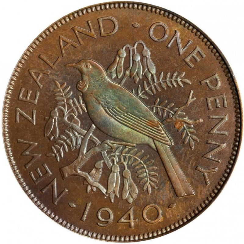 1 пенни 1940-1947 - Георг VI, Новая Зеландия 1 пенни 1940-1947 - Георг VI, Новая Зеландия