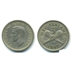 3 пенса 1947-52 - Георг VI, Новая Зеландия