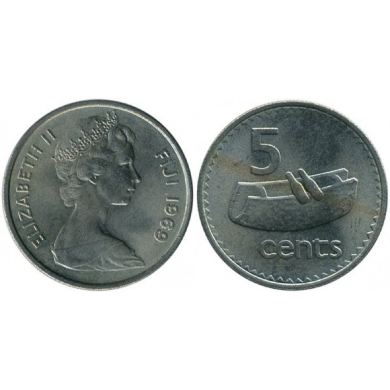 5 центов 1969-1984 - Елизавета II, Фиджи 5 центов 1969-1984 - Елизавета II, Фиджи
