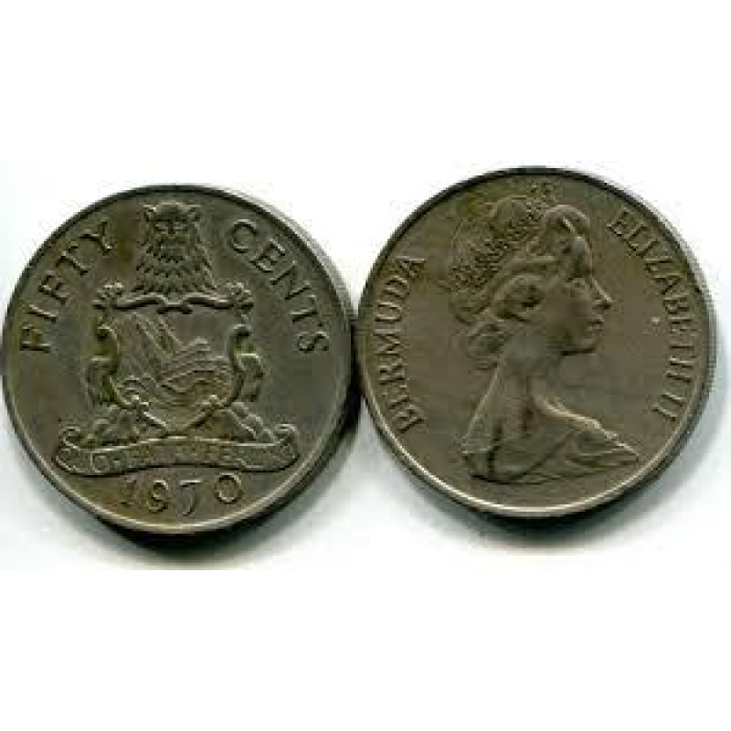 50 центов 1970 год Бермудские острова 50 центов 1970 год Бермудские острова