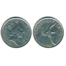 25 центов 1986-1998 - Елизавета II, Бермуды