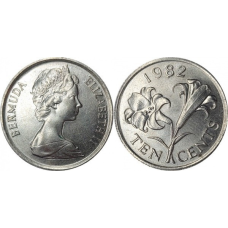 10 центов 1970-1985 - Елизавета II, Бермуды