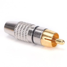 Штекер RCA silver-gold, діам.-6,5мм, корпус_метал, чорний