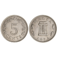 Монета 5 міліграмів. 1972-81 рік, Мальта