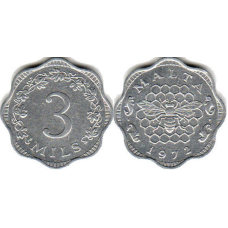 3 милиці 1972 Мальта — рідкісна