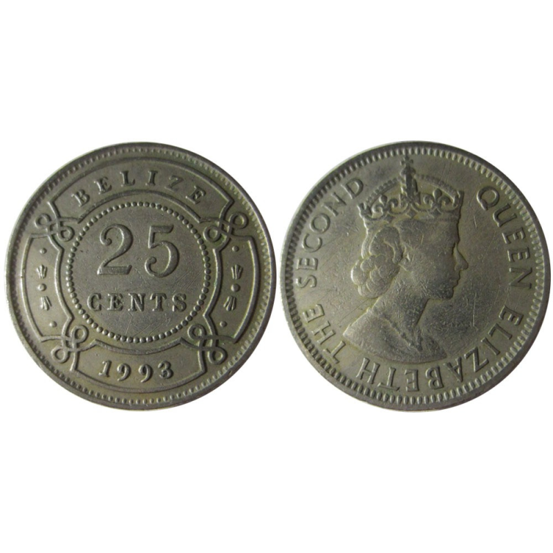25 центов 1993 Белиз