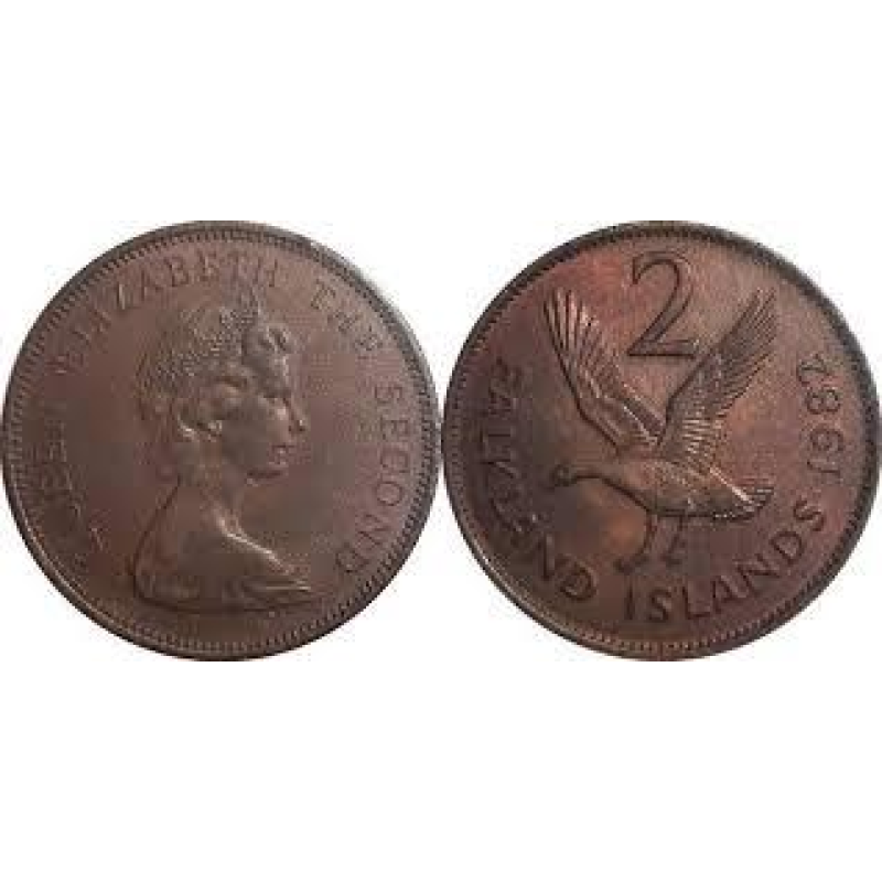 Фолклендських островів 2 пенси 1974-1999 г Фолклендських островів 2 пенси 1974-1999 г