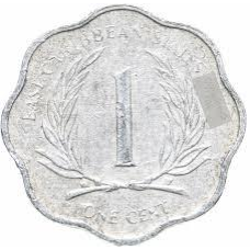 Восточные Карибы 1 цент, 1981-2000 Королева Елизавета II