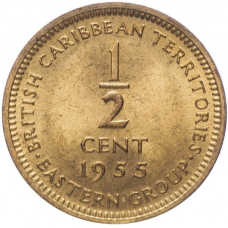 1/2 цента 1955-1958 - Елизавета II, Восточные Карибы