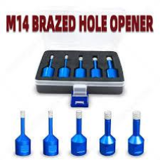 Набір із 5 алмазних корончастих свердел із різзю M14: 6+8+10+12+12 мм.