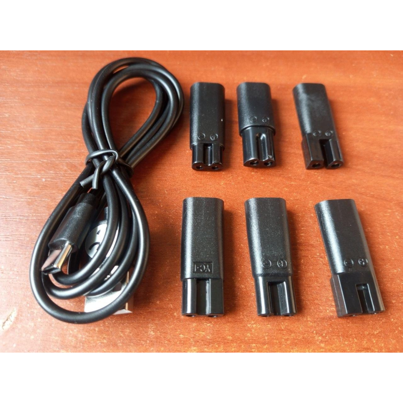 Набір USB-кабелю для заряджання електробритви, 6 типів роз“ємів
