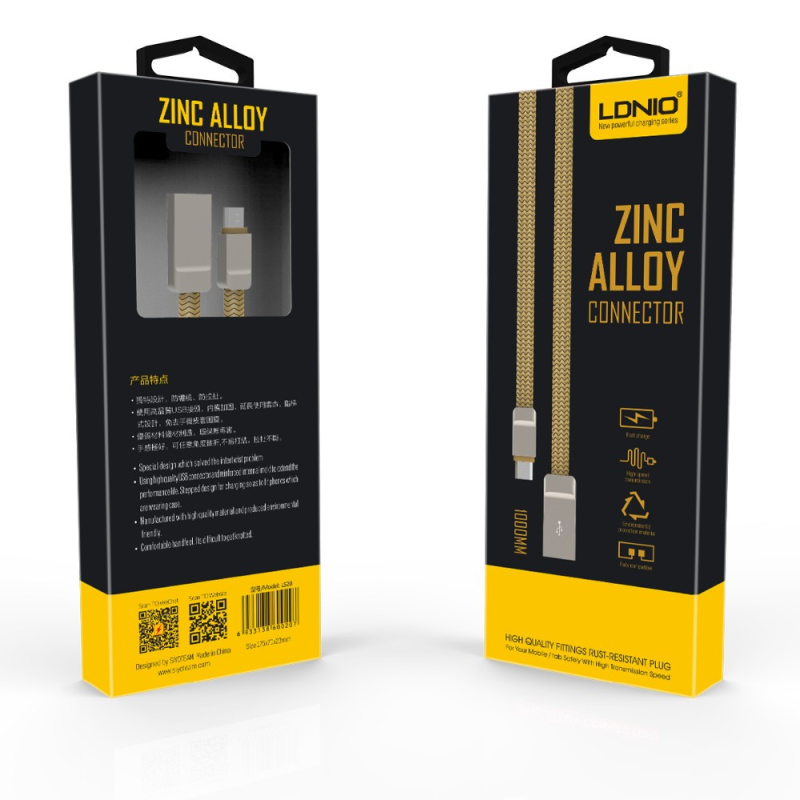 Кабель LDNIO LS20 USB - Lightning 1м Кабель LDNIO LS20 USB - Lightning 1м
