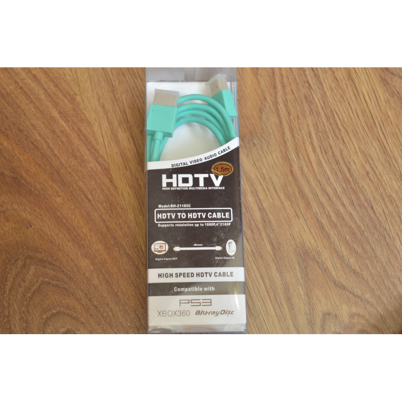 Кабель E-Cable HDMI - HDMI 1,5 м Slim круглий блакитний Кабель E-Cable HDMI - HDMI 1,5 м Slim круглий блакитний
