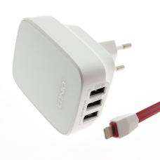 Мережевий адаптер (зарядний пристрій) LDNIO DL-AC65 3xUSB 3.4 A + кабель micro USB