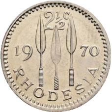 Родезія, 2 1/2 цента, 1970