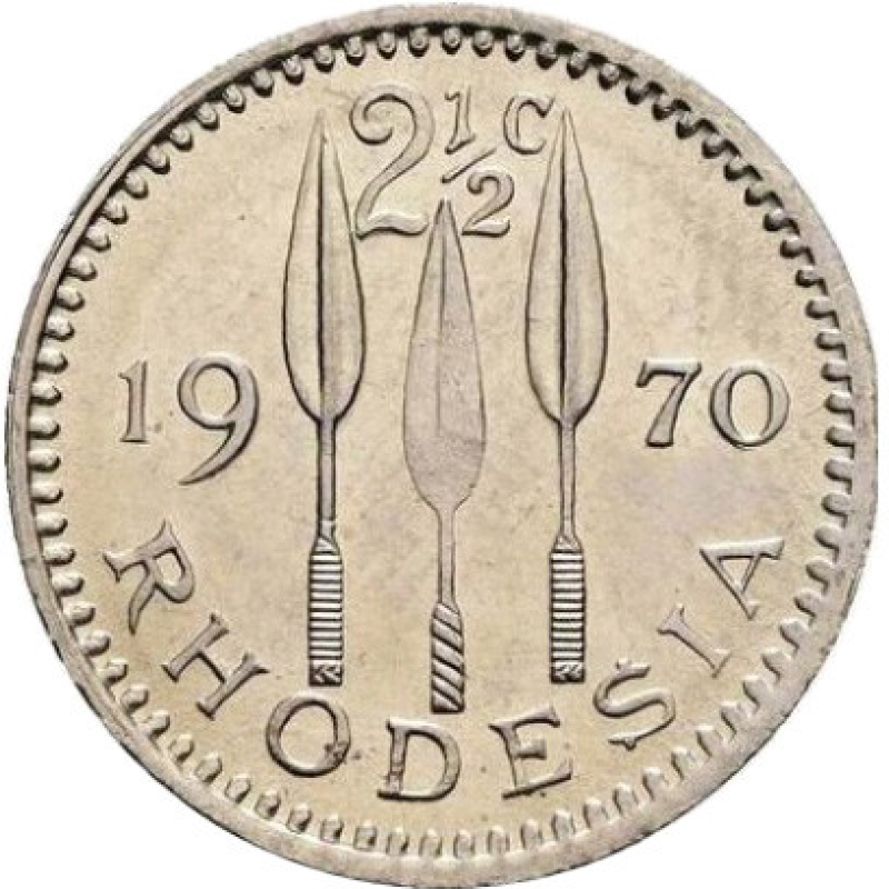 Родезія, 2 1/2 цента, 1970