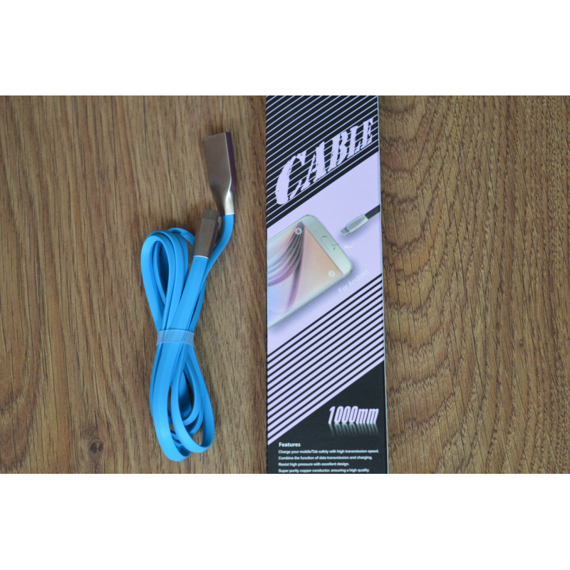Кабель E-cable Micro USB - USB Flat Series синий 1 м Кабель E-cable Micro USB - USB Flat Series синий 1 м