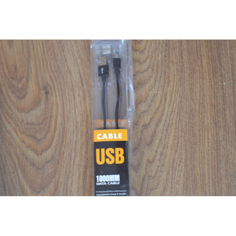 Кабель E-cable USB - micro USB Braided Series чорний 1 м Кабель E-cable USB - micro USB Braided Series чорний 1 м