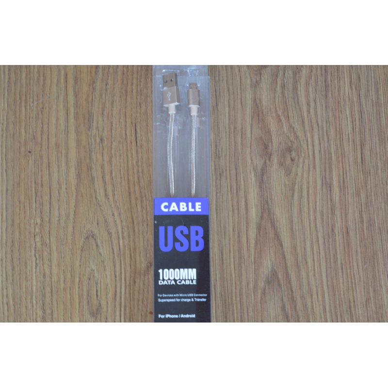 Кабель E-cable USB - micro USB Braided Series золотий 1 м Кабель E-cable USB - micro USB Braided Series золотий 1 м
