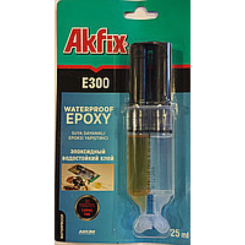Клей епоксидний водостійкий Akfix E300 28,4 гр. (шприц)