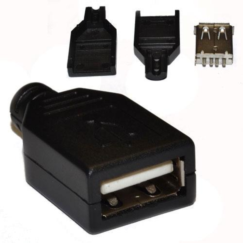 Гніздо USB-A з розбірним корпусом USB AF Гніздо USB-A з розбірним корпусом USB AF