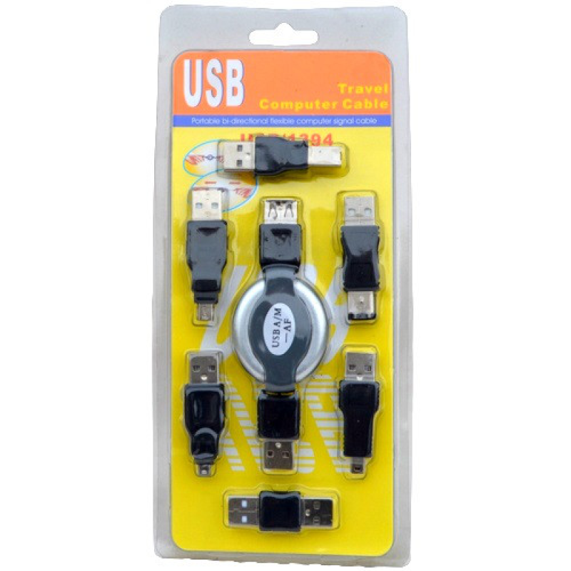 Набір USB-подовжувач USB A +6 перехідників USB) в блістері Набір USB-подовжувач USB A +6 перехідників USB) в блістері
