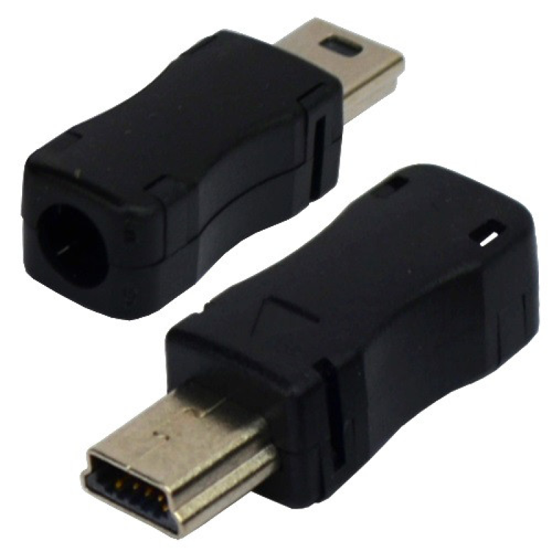 Штекер mini USB 5pin , под шнур, пластик Штекер mini USB 5pin , под шнур, пластик