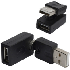 Перехідник , штекер USB A - гніздо USB А, 360 градусів поворотний